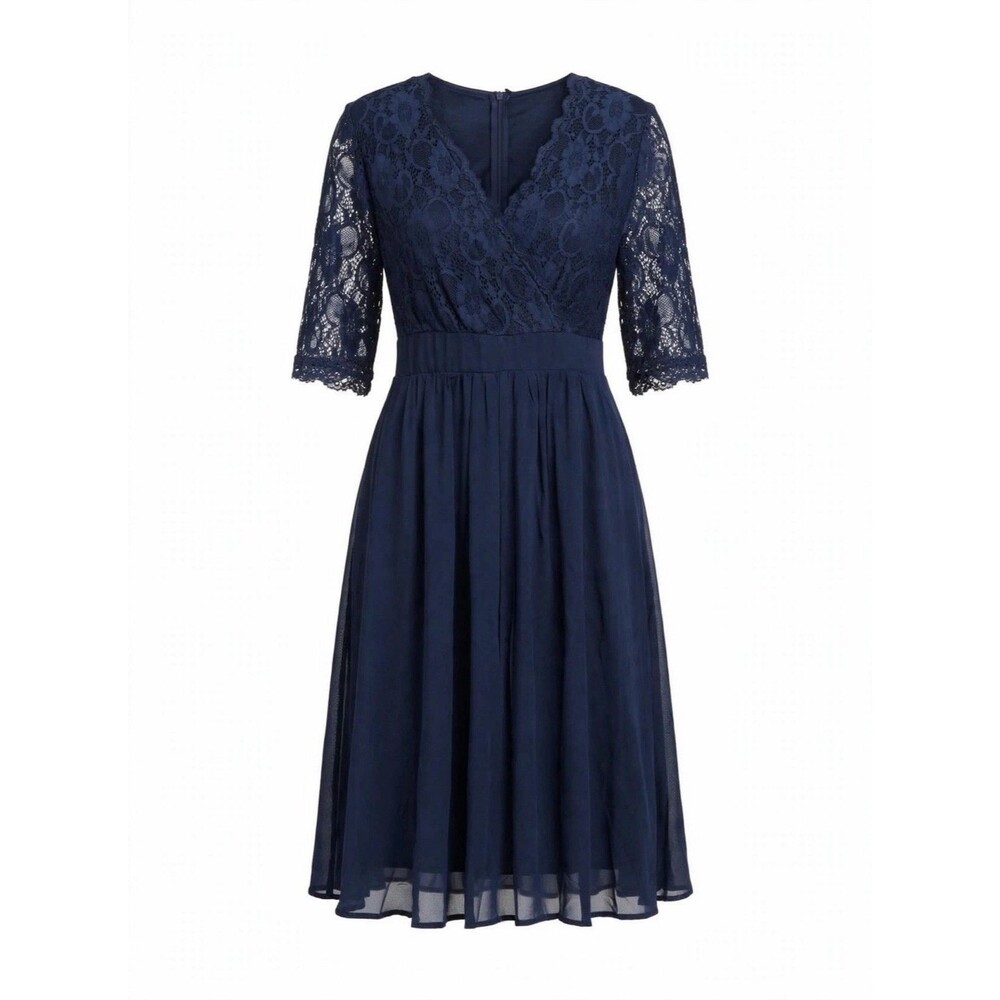 Pinup Fashion 16W Navy Blue Lace Dress Cocktail Formal Plus